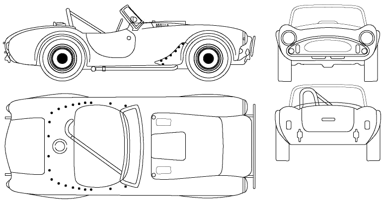 Car (photo sketch drawing-car scheme) AC Ace
