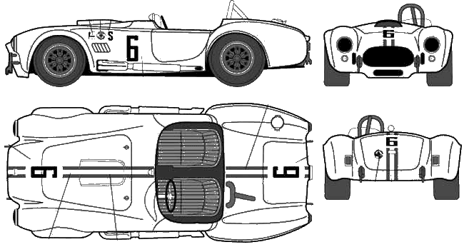 Car (photo sketch drawing-car scheme) AC Cobra 427 1966