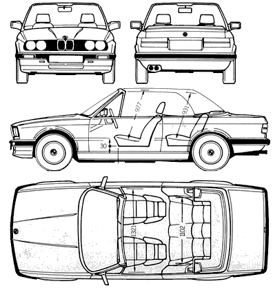 Karozza BMW 325 Cabriolet 1988 (E30) 