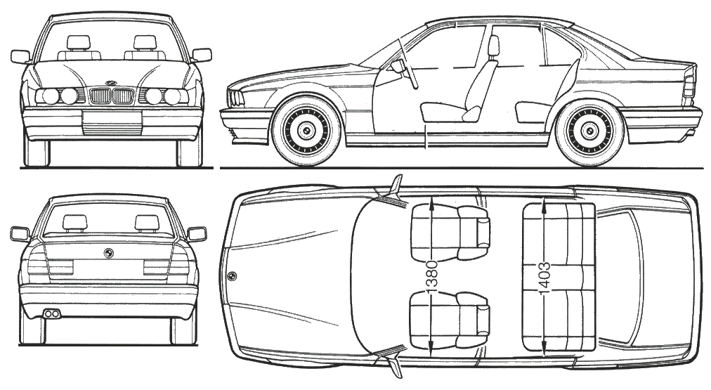 자동차 BMW 5 Sedan (E34) 