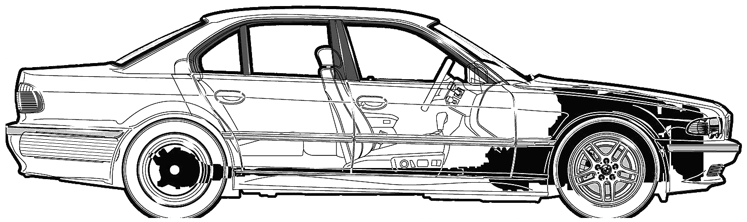 Karozza BMW 740i 2001 (E38) 