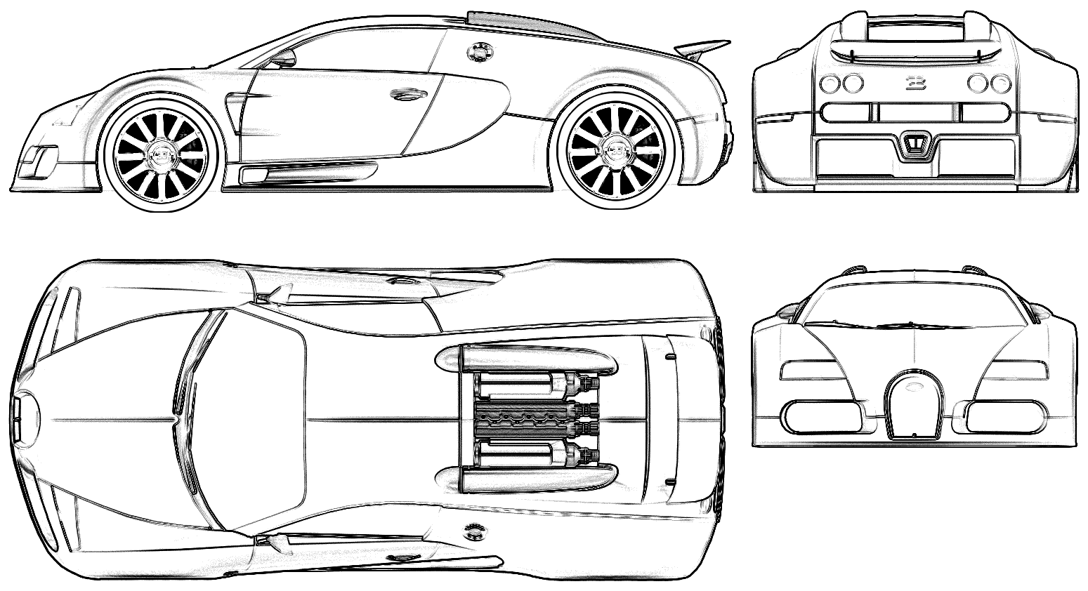 小汽车 Bugatti 16-4 Veyron