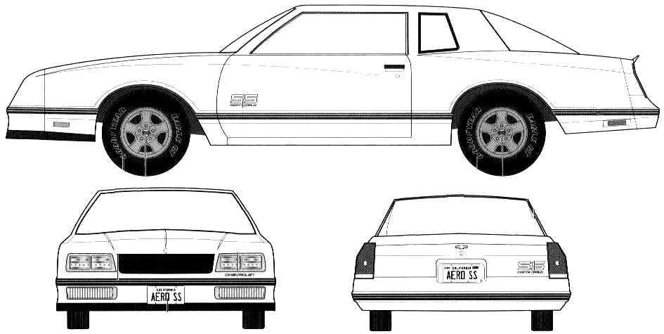 자동차 Chevrolet Monte Carlo SS Aeroback 1987 