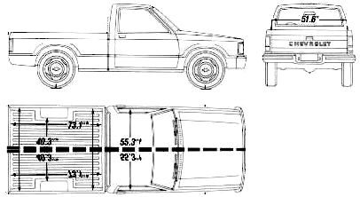 자동차 Chevrolet S-10 Short Bed 1990 