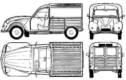 Karozza Citroen 2CV Fourgonette 1974 