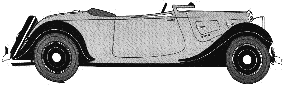 Mašīna Citroen 7CV S Traction Avant Cabriolet 1936