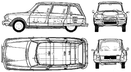 자동차 Citroen Ami 8 Break 1974