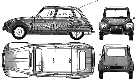 小汽車 Citroen Dyane 6 1974