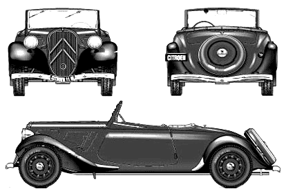 Auto Citroen Traction Avant 11BL Cabriolet 1939 