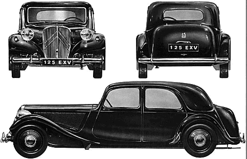 Cotxe Citroen Traction Avant 15CV 6H 1955