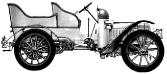Car (photo sketch drawing-car scheme) Daimler 1903