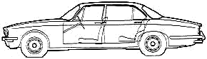 Mašīna (foto skice zīmēšanas-car shēma) Daimler Sovereign Saloon 1976