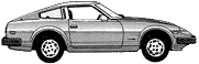 Mašīna (foto skice zīmēšanas-car shēma) Datsun 280ZX Fairlady 1979