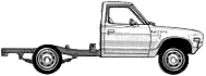 Mašīna (foto skice zīmēšanas-car shēma) Datsun 620 Cab Chassis Pick-Up 1979