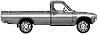 Car (photo sketch drawing-car scheme) Datsun 620 Strech Pick-Up 1979