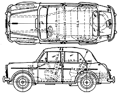 Car (photo sketch drawing-car scheme) Datsun Bluebird 211 1959