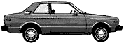 Car (photo sketch drawing-car scheme) Datsun Bluebird 510 2-Door 1979