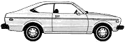 Car (photo sketch drawing-car scheme) Datsun Bluebird 510 3-Door Hatchback Coupe 1979