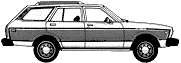 Car (photo sketch drawing-car scheme) Datsun Bluebird 510 5-Door Wagon 1979
