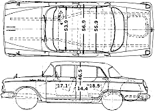 자동차 (사진 스케치 드로잉 - 차 구성표) Datsun Cedric 1900 LG31 1962