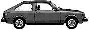 Car (photo sketch drawing-car scheme) Datsun Cherry 310 3-Door Hatchback 1979