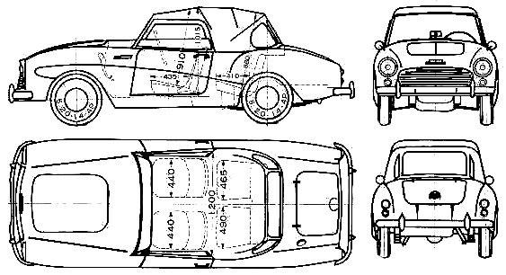 Mašīna (foto skice zīmēšanas-car shēma) Datsun Fairlady 212SPL 1961