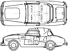 Mašīna (foto skice zīmēšanas-car shēma) Datsun Fairlady 213SPL 1962