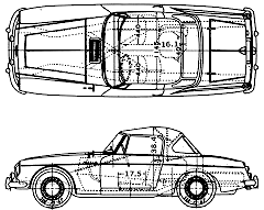 Mašīna (foto skice zīmēšanas-car shēma) Datsun Fairlady 310SPL 1500 1963