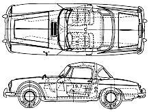 Mašīna (foto skice zīmēšanas-car shēma) Datsun Fairlady 311SPL 1600 1967