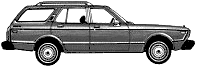 Car (photo sketch drawing-car scheme) Datsun Maxima 810 5-Door Wagon 1979