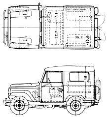 Auto (Foto Skizze Zeichnung Auto-Regelung) Datsun Patrol L60 1963