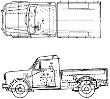 Auto (Foto Skizze Zeichnung Auto-Regelung) Datsun Pick-up 211PLG 1960