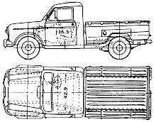 Mašīna (foto skice zīmēšanas-car shēma) Datsun Pick-up 223LG 1962