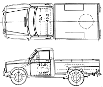 Mašīna (foto skice zīmēšanas-car shēma) Datsun Pick-up 320L 1963
