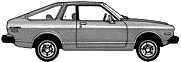 Car (photo sketch drawing-car scheme) Datsun Sunny 210 3-Door Hatchback 1979