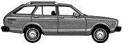 Car (photo sketch drawing-car scheme) Datsun Sunny 210 5-Door Sportwagon 1979
