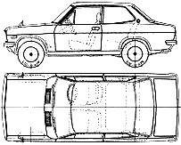 Car (photo sketch drawing-car scheme) Datsun Sunny B110 1200 4-Door 1971