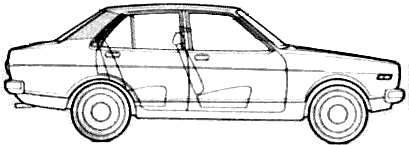 Auto (Foto Skizze Zeichnung Auto-Regelung) Datsun Sunny B110 1981