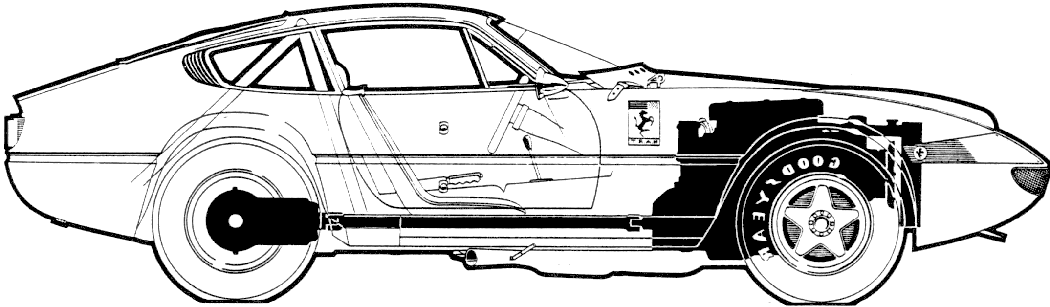 小汽车 Ferrari 375GTB4 Daytona 1972