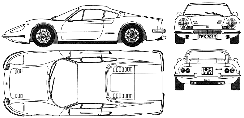 Automobilis Ferrari Dino 246 GT 1972