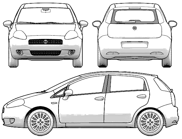 小汽車 FIAT Grande Punto 5-Door 2006 (with scales)