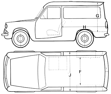 자동차 Ford E Anglia 307E Van 1967