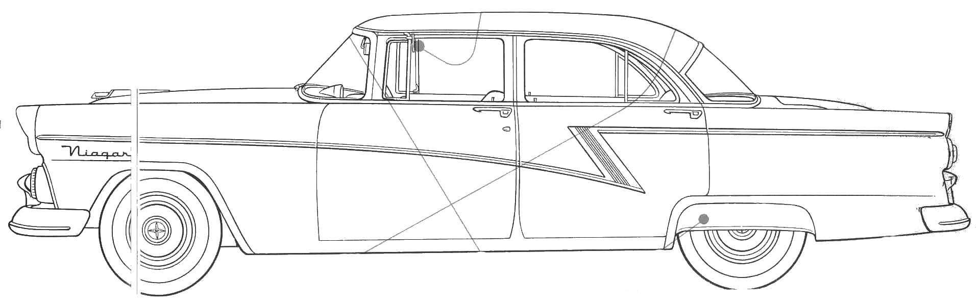 Auto Ford Mainline 4-Door Sedan 1955