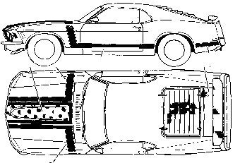 小汽车 Ford Mustang Fastback 1970 