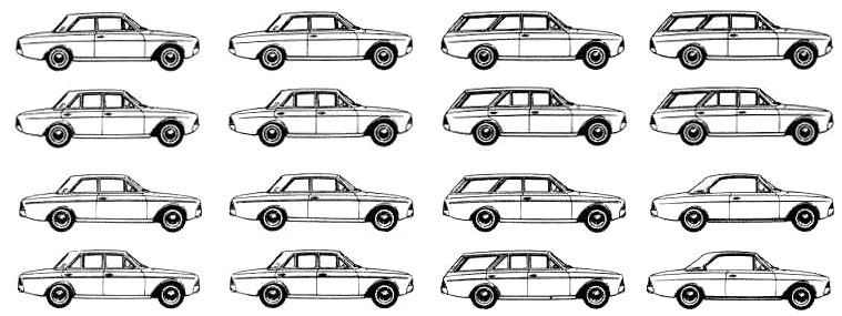 Automobilis Ford Taunus 1966 (All versions)