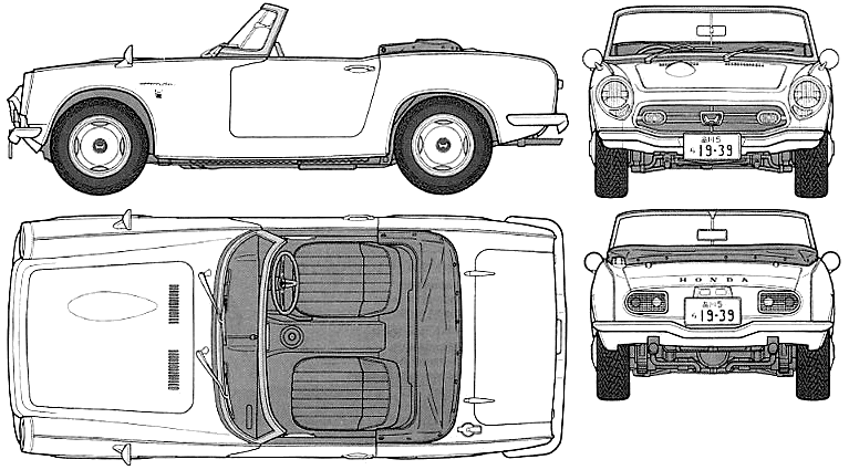 Automobilis Honda S800 1965 