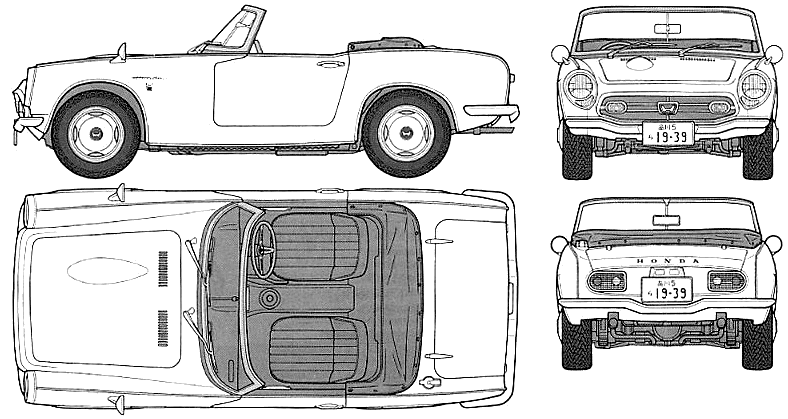Automobilis Honda S800 1966