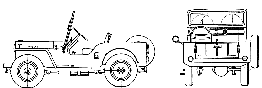 Karozza Jeep CJ-3A Universal