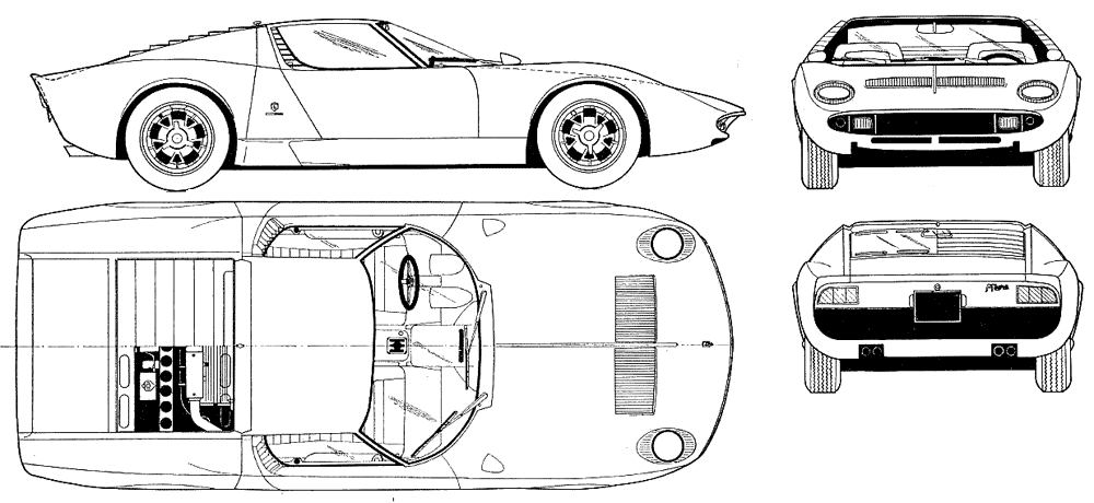 小汽车 Lamborghini P400 Miura 