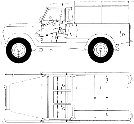 Mašīna Land Rover 109 S2 Pick-up 1969
